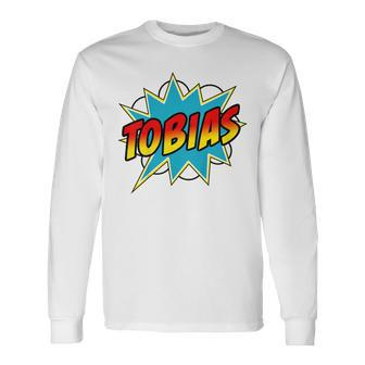 Youth Boys Tobias Comic Book Superhero Name Long Sleeve T-Shirt - Seseable