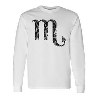 Zodiac Sign Scorpio Vintage Black Long Sleeve T-Shirt - Monsterry DE