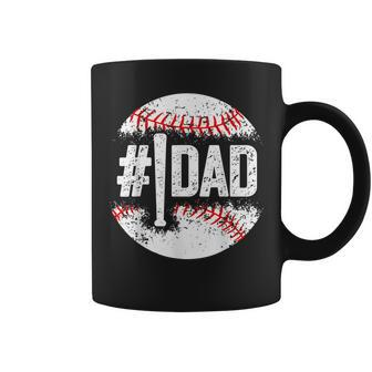 1 Dad Baseball Number One Daddy Son Baseball Father's Day Coffee Mug - Monsterry