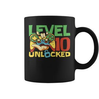 10 Year Old Gamer Gaming 10Th Birthday Level 10 Unlocked Coffee Mug | Mazezy AU