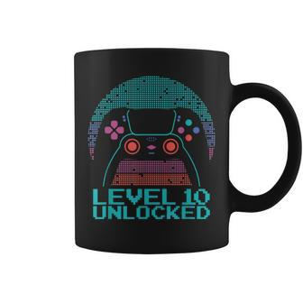 10 Year Old Gamer Gaming 10Th Birthday Level 10 Unlocked Coffee Mug - Seseable