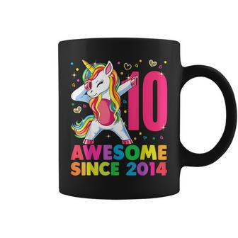 10 Years Old Unicorn Dabbing 10Th Birthday Girl Party Coffee Mug - Thegiftio UK