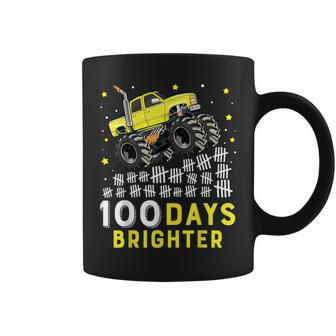 100 Days Brighter Monster Truck 100 Days Of School 100Th Day Coffee Mug - Monsterry