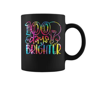 100 Days Brighter Student Happy 100Th Day Of School Tie Dye Coffee Mug - Seseable