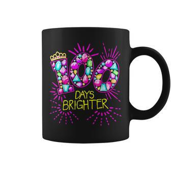 100 Days Brighter Teacher Girls 100 Days Of School Diamond Coffee Mug - Thegiftio UK