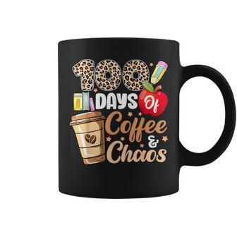 100 Days Of Coffee & Chaos 100Th Day School Teacher Coffee Mug - Monsterry AU
