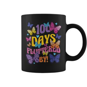 100 Days Fluttered By 100Th Day Of School Butterfly Girl Coffee Mug - Monsterry AU