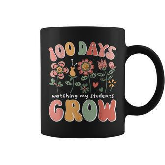 100 Days Growing Boho Flowers Teacher 100Th Day Of School Coffee Mug | Mazezy