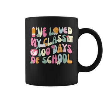 100 Days Loved My Class Retro Teacher 100Th Day Of School Coffee Mug - Monsterry DE