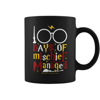 100 Days Of Mischief Managed Teacher Kid 100Th Day Of School Coffee Mug - Thegiftio UK