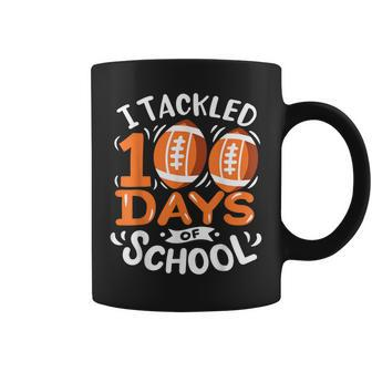 100 Days Of School Football I Tackled 100 Days Of School Coffee Mug | Mazezy