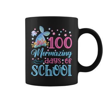 100 Days School Mermaid Girl 100 Mermazing Days Of School Coffee Mug - Seseable