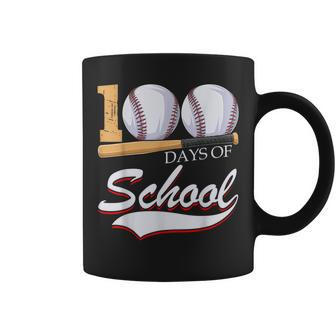 100 Days Of School Sports Game Baseball Player Student Coffee Mug - Seseable