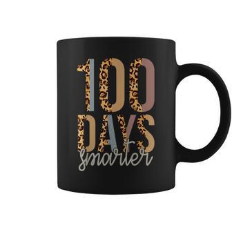 100 Days Smarter Happy 100Th Day Of School Leopard Print Coffee Mug - Monsterry