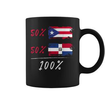 100 Per Cent For A Puerto Rico & Dominican Flag Coffee Mug - Monsterry AU