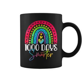 1000 Days Smarter Happy 1000Th Day Of School Rainbow Coffee Mug - Thegiftio UK