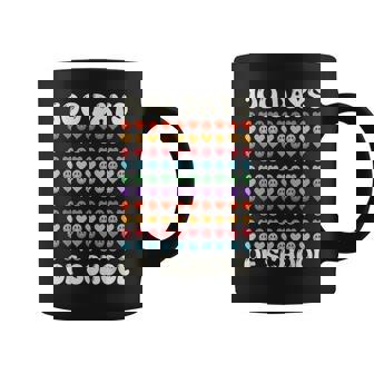100Th Day 100 Days Of School Retro Groovy Hearts 100Th Coffee Mug - Seseable