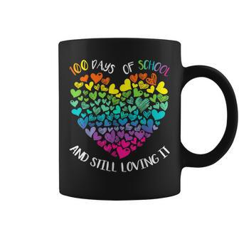 100Th Day Of School And Still Loving It 100 Rainbow Hearts Coffee Mug - Thegiftio UK