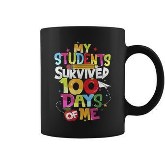 100Th Day School My Students Survived 100 Days Of Me Coffee Mug - Seseable