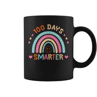 100Th Day Of School Teacher 100 Days Smarter Rainbow Groovy Coffee Mug | Seseable UK