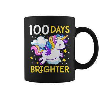 100Th Day Of School Unicorn 100 Days Brighter Kindergarten Coffee Mug - Seseable
