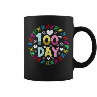 100Th Days Counting Tally Marks Happy 100Th Day Of School Coffee Mug - Monsterry CA