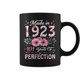 101 Year Old Made In 1923 Floral 101Th Birthday Women Coffee Mug - Thegiftio UK