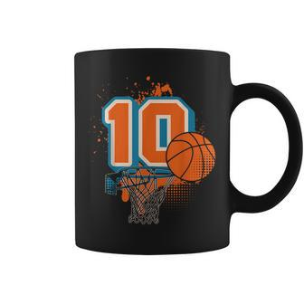 10Th Birthday Boy Basketball Player Basketball 10 Years Old Coffee Mug - Seseable
