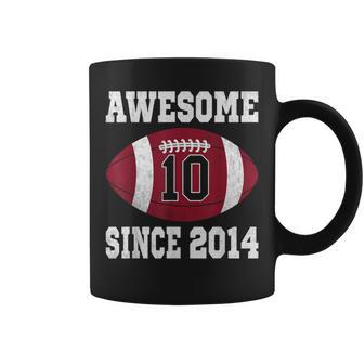 10Th Birthday Football Player 10 Years Old Vintage Sports Coffee Mug - Monsterry AU