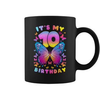 10Th Birthday Girl 10 Years Butterfly Number 10 Coffee Mug - Monsterry AU
