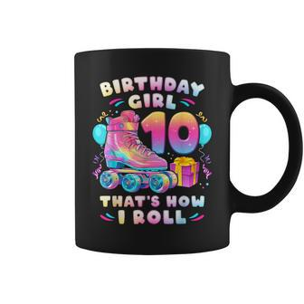 10Th Birthday Girl 10 Years Roller Skates Number 10 Coffee Mug - Seseable