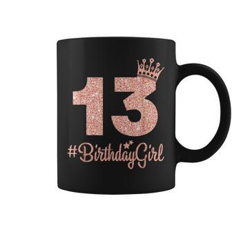 13 Birthdaygirl Sweet Thirn 13Th Pink Crown For Girl Coffee Mug - Seseable