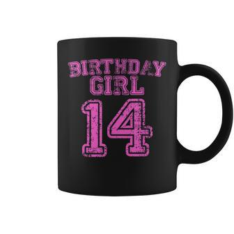 14Th Birthday Sports Jersey T 14 Year Old Girl Pink Coffee Mug - Monsterry AU