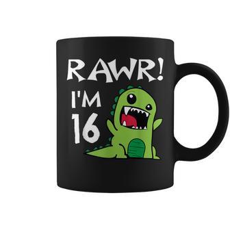 16Th Birthday Sweet 16 Year Old Dinosaur Coffee Mug - Monsterry DE