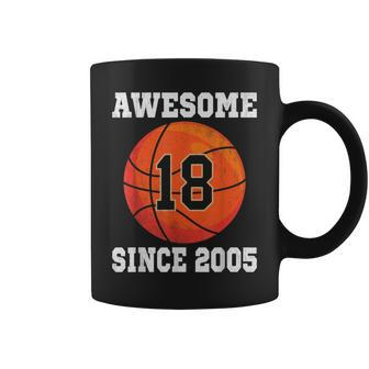 18Th Birthday Basketball Lover 18 Years Old Vintage Sports Coffee Mug - Monsterry