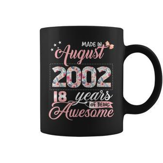18Th Birthday Floral For Girls Born In August 2002 Coffee Mug | Crazezy DE