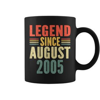 18Th Birthday Legend Since August 2005 18 Years Old Vintage Coffee Mug - Monsterry AU