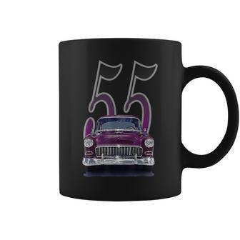 1955 55 Chevys Bel Air Classic Vintage Muscle Car Front View Coffee Mug - Monsterry CA