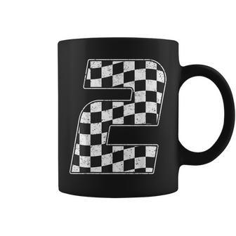 2 Year Old Pit Crew Two 2Nd Birthday Boy Racing Car Flag Coffee Mug - Monsterry