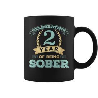 2 Year Sober Sobriety Anniversary Recovery Men Coffee Mug - Monsterry CA