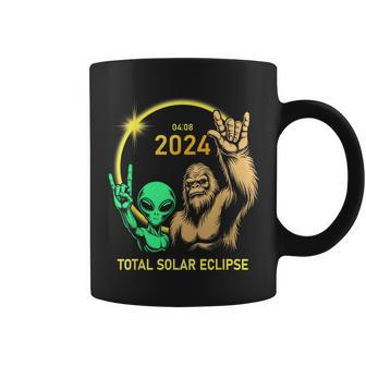 2024 Solar Eclipse Alien Bigfoot Rock April Total Eclipse Coffee Mug | Mazezy