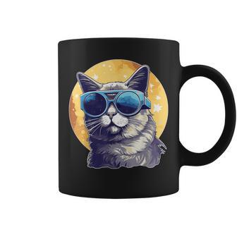 2024 Solar Eclipse Cat Wearing Solar Eclipse Glasses Coffee Mug - Thegiftio UK