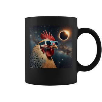 2024 Solar Eclipse Chicken Wearing Glasses Totality Coffee Mug - Seseable
