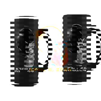 2024 Solar Eclipse Cat Wearing Solar Glasses Eclipse Coffee Mug - Seseable