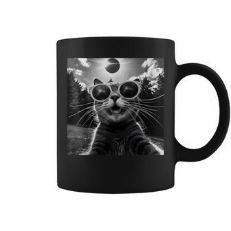 2024 Solar Eclipse Cat Wearing Solar Eclipse Glasses Coffee Mug | Mazezy