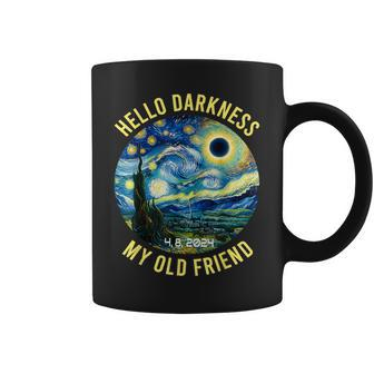 2024 Solar Eclipse Hello Darkness My Old Friend Starry Night Coffee Mug - Seseable