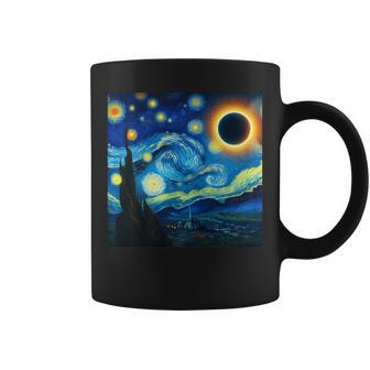 2024 Solar Eclipse Starry Night Van Gogh Boy Girl Coffee Mug - Seseable