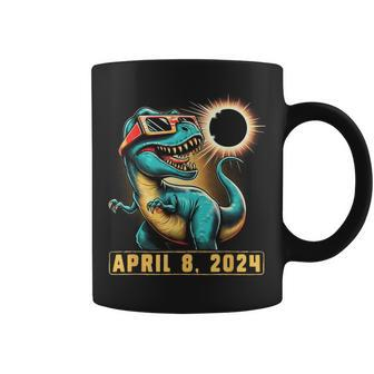 2024 Solar Eclipse T-Rex Wearing Solar Eclipse Glasses Coffee Mug | Mazezy CA
