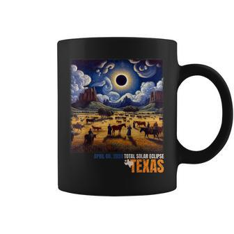 2024 Solar Eclipse Texas Van Gogh Starry Night Style Coffee Mug - Seseable