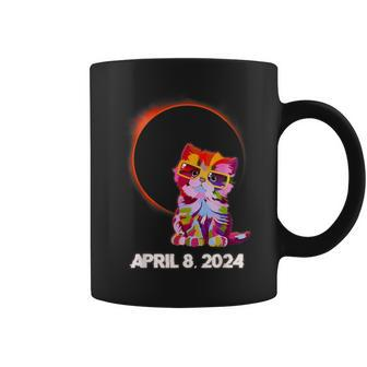 2024 Solar Eclipse Totality Astronomy Cat Wearing Glasses Coffee Mug - Seseable